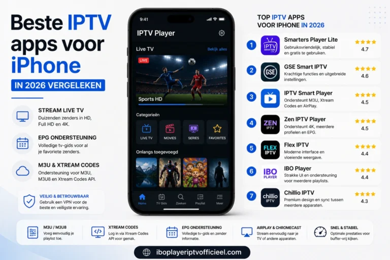 Beste IPTV apps voor iPhone in 2026 vergeleken