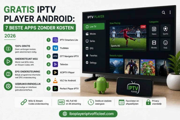 Gratis IPTV player Android: 7 beste apps zonder kosten 2026